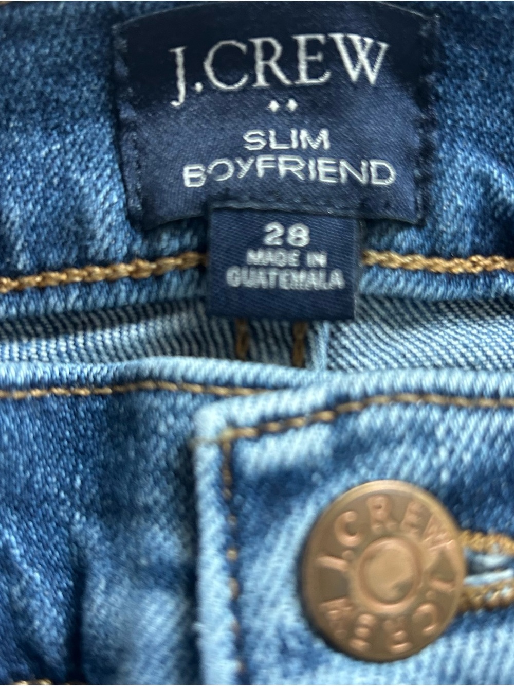 J. Crew Slim Boyfriend Jeans 28/30 Light Wash Mid Rise Stretch Denim BA784 - Picture 5 of 13
